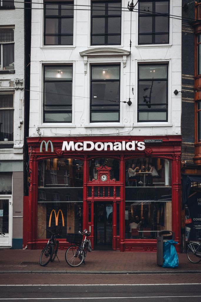 Front view of a McDonald's restaurant.